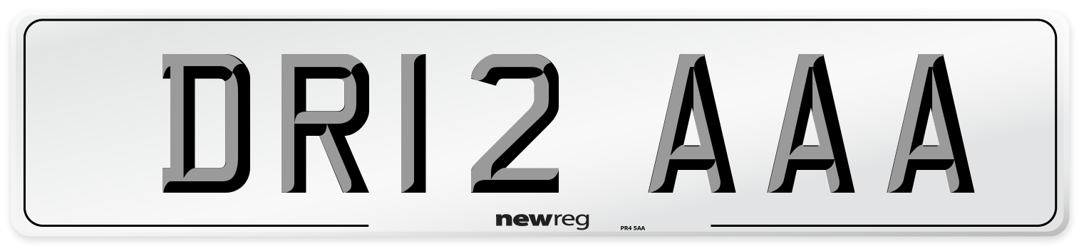 DR12 AAA Number Plate from New Reg